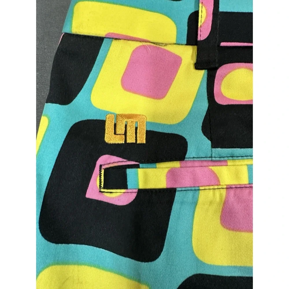 Loudmouth Golf Shorts Mens Size 38 Couch Potato Print Stretch 60s 70s